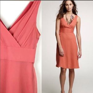 EUC J. Crew 100% Silk Sophia Dress Coral Pink Sz 4